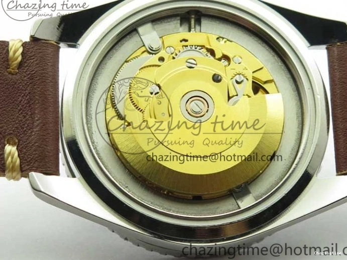 0408 Vintage Seamaster 300 Date T SS B12 Black Dial On Brown Leather Strap A2836 (Free Nylon Strap) WeatherProof 7911